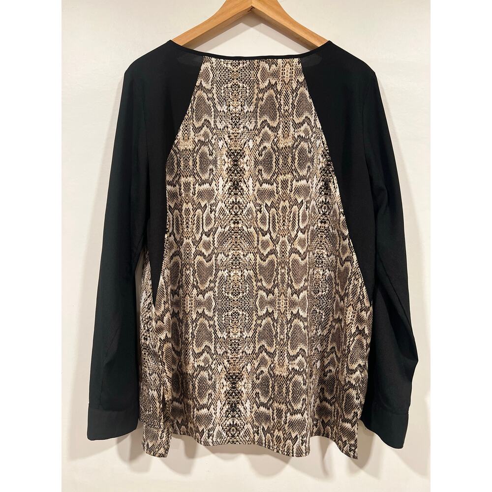 Calvin Klein Python Print Mixed Media Top Bold Mo… - image 3